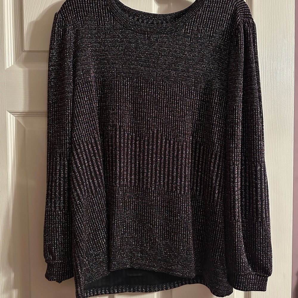 Intro size XL metallic ribbed blouse
